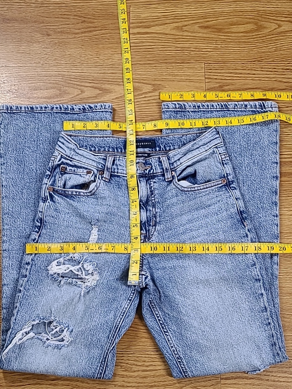 Aeropostale High Rise Flare Pre-owned Distroyed Stone Wash Womens Jeans 4x30 - Picture 2 of 8